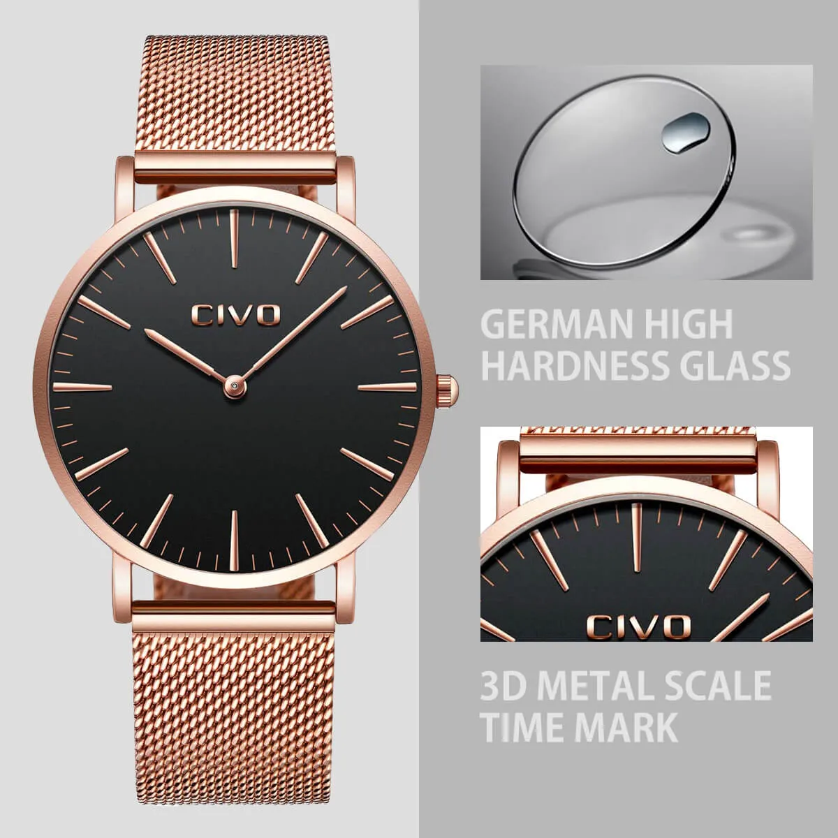 0054C | Quartz Men Watch | Mesh Band