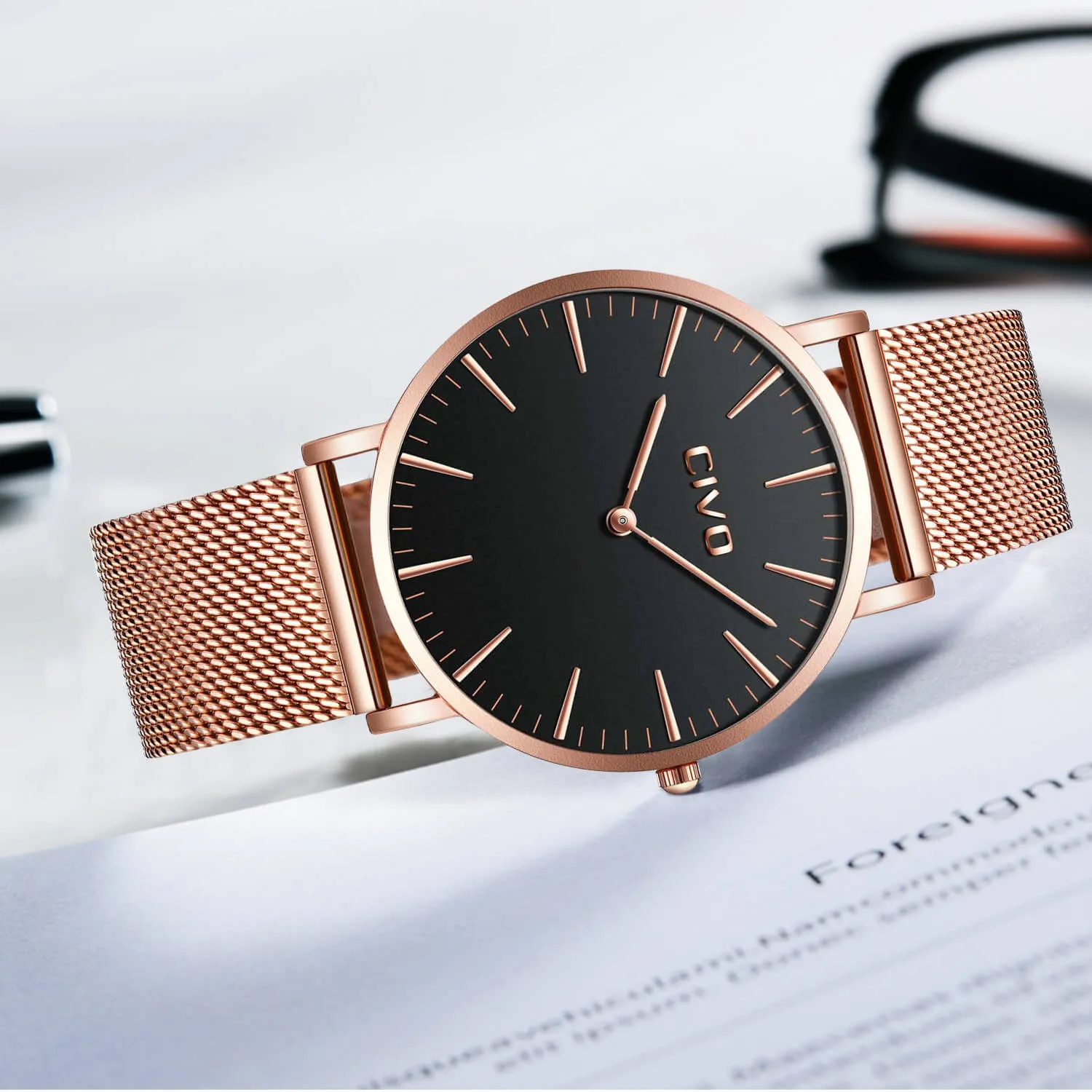 0054C | Quartz Men Watch | Mesh Band