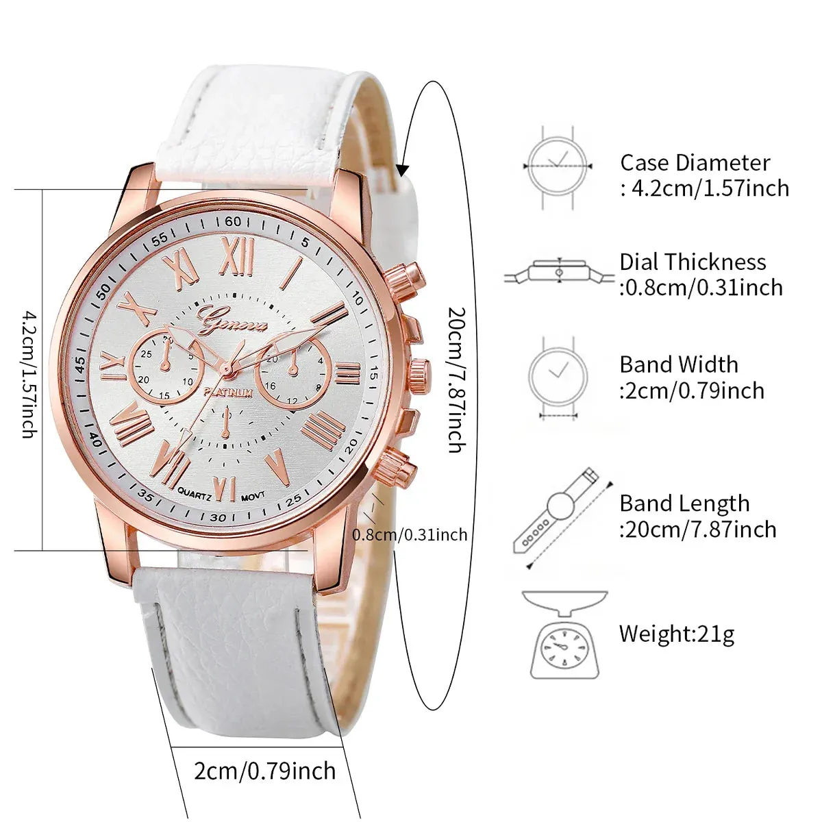 4 Piece Fashion Watch Bracelet Set - Without Box