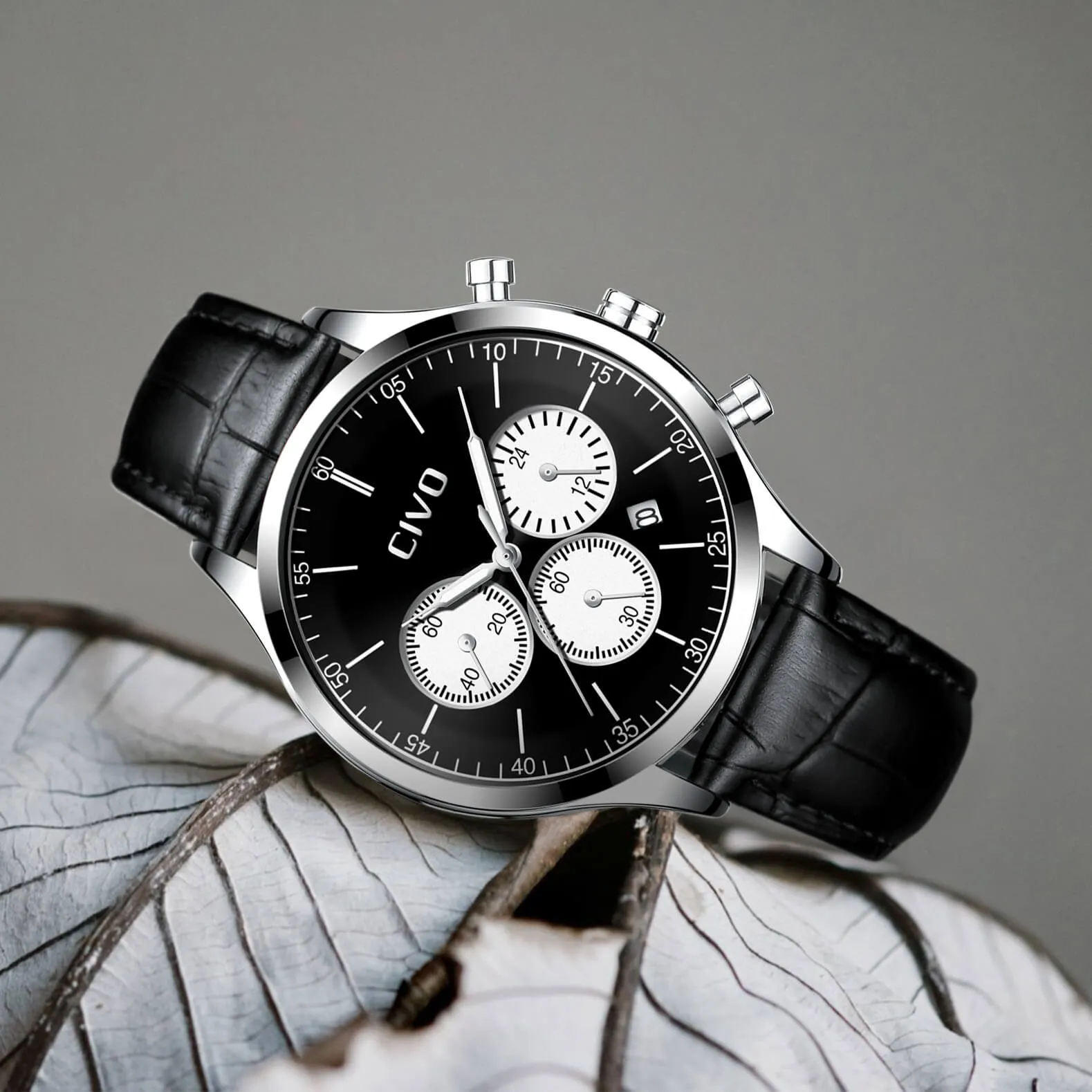 8016C | Quartz Men Watch | Leather Band