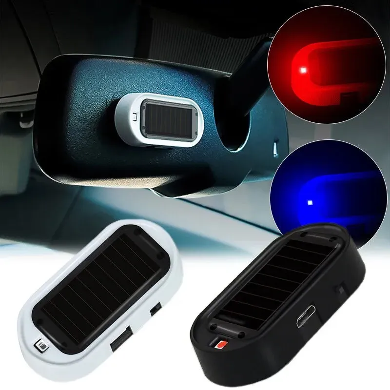 Car Solar Power Strobe Signal Security System Led Light Alarm Lamp Universal Flash Warning Fake Anti Theft Caution