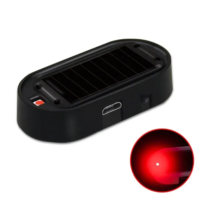 Car Solar Power Strobe Signal Security System Led Light Alarm Lamp Universal Flash Warning Fake Anti Theft Caution