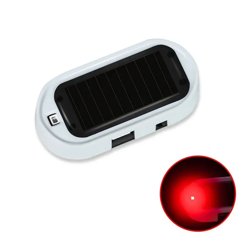 Car Solar Power Strobe Signal Security System Led Light Alarm Lamp Universal Flash Warning Fake Anti Theft Caution