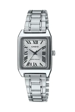 CASIO VINTAGE LADIES WATCH RECTANGLE LTPV007D-7B - SILVER
