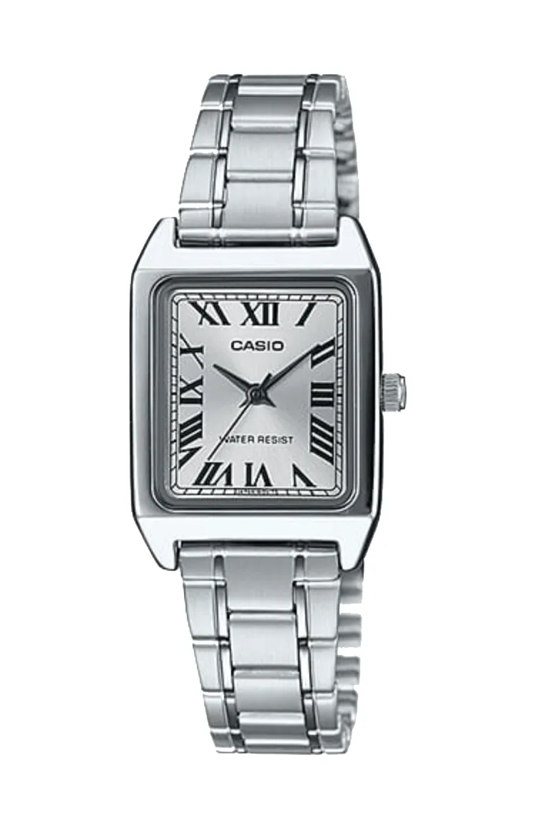 CASIO VINTAGE LADIES WATCH RECTANGLE LTPV007D-7B - SILVER