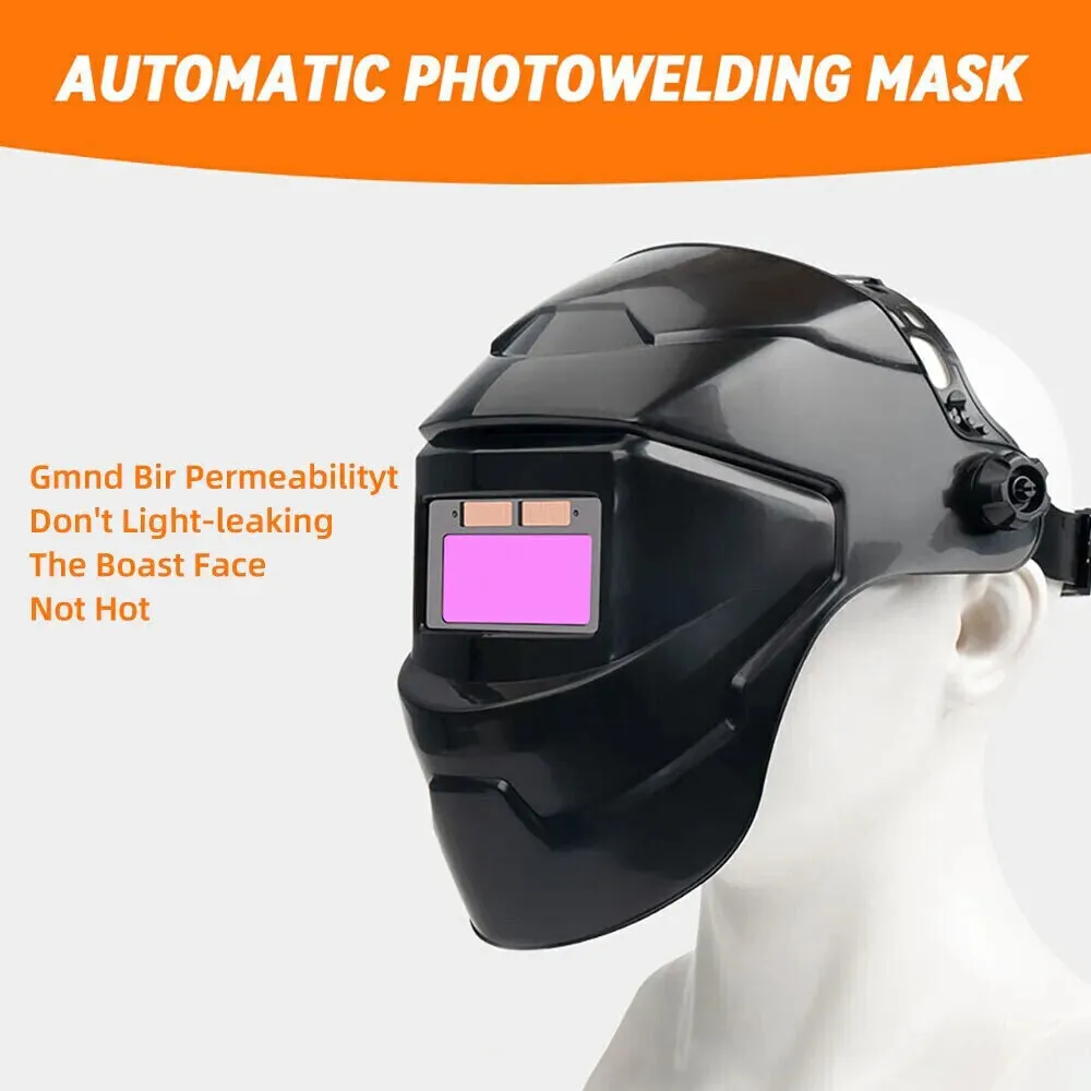 Chameleon Welding Helmet with Large View Solar Power and Auto Darkening