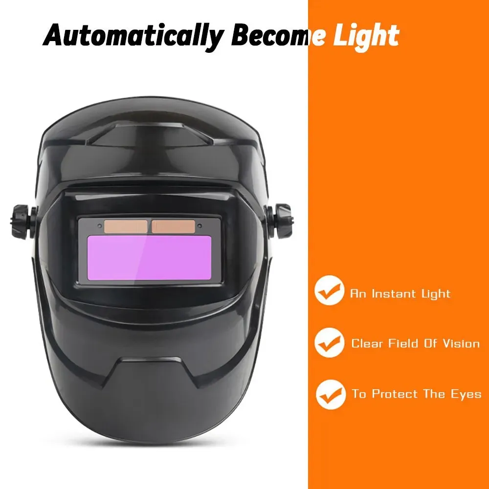 Chameleon Welding Helmet with Large View Solar Power and Auto Darkening