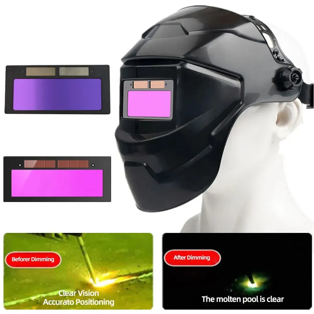 Chameleon Welding Helmet with Large View Solar Power and Auto Darkening