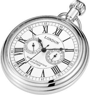 Dentily Vintage Copper Train London Design Hand Winding Mechanical Pocket Watch Mens Watches