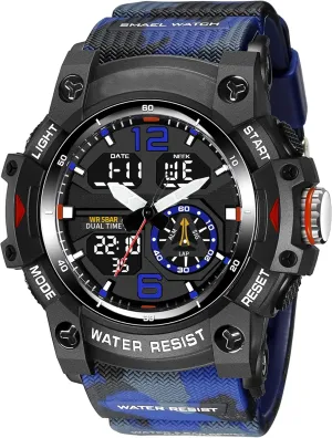 LAVAREDO Mens Digital Watch, Sport Watches for Men Outdoor Military Digital Analog Stopwatch Waterproof Multifunctional Wrist Watch