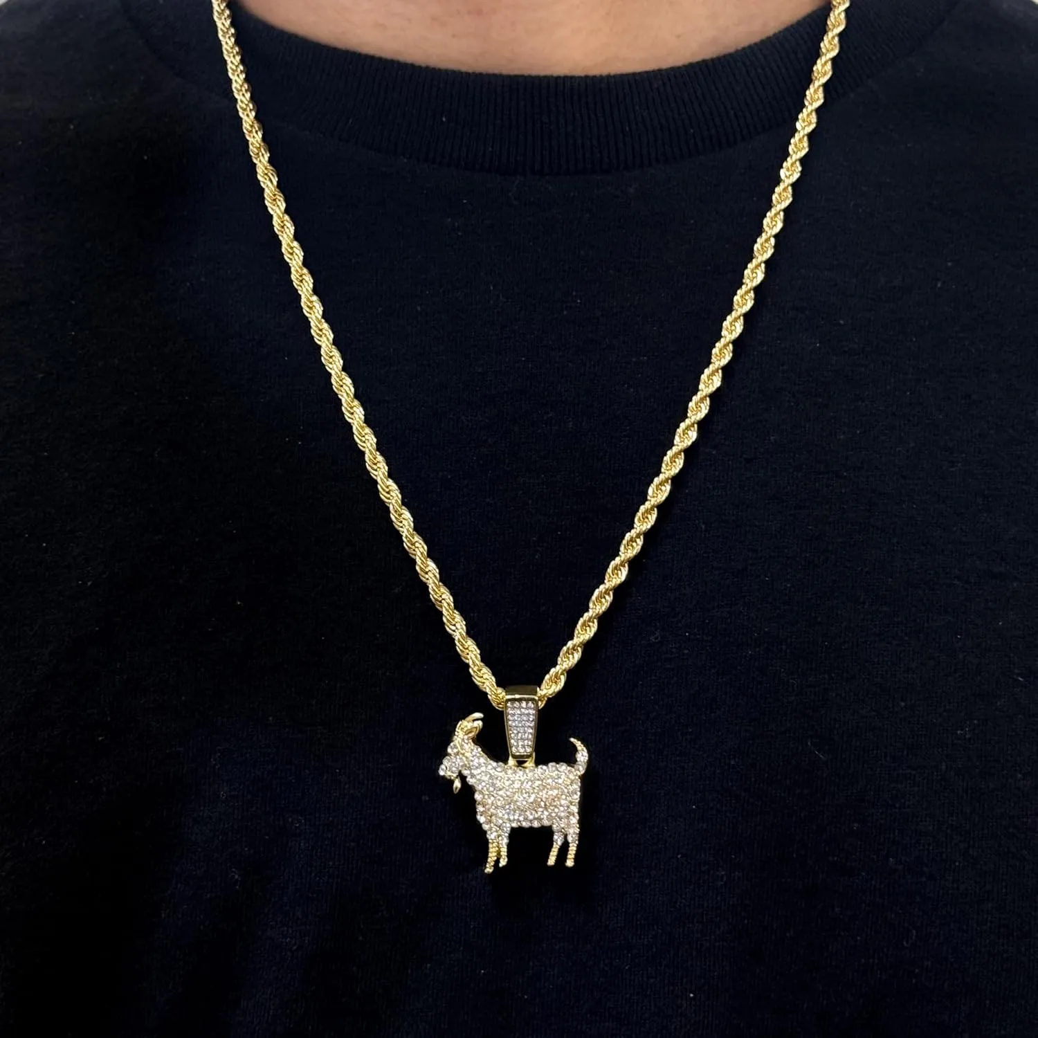 Men's Iced-Out Basketball Pendant with Rope Chain  Sports-Inspired Hip-Hop Necklace