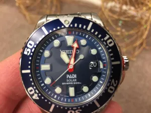 Men's Seiko Solar Divers Watch P.A.D.I Approved SNE435