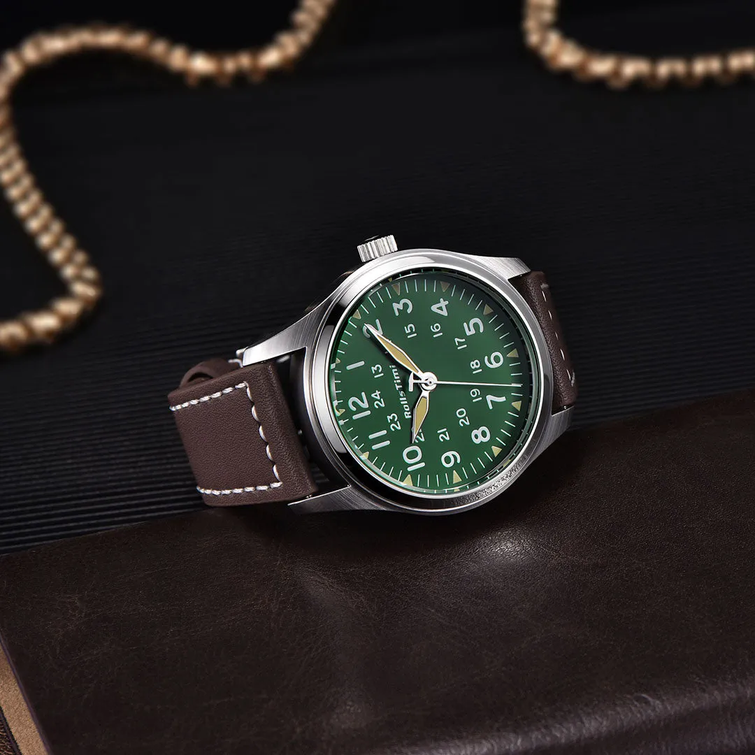 RollsTimi RT7902 Men's Quartz Watches 42mm Sports Pilot Business Wrist Watch for Men