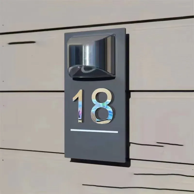 Solar-Powered Address Number Sign