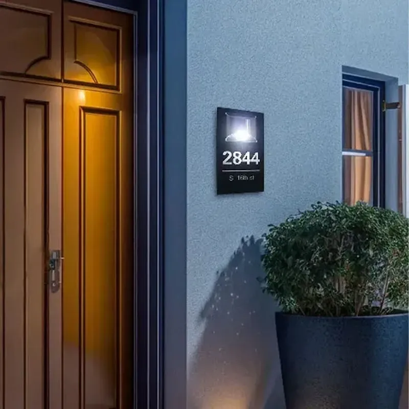 Solar-Powered Address Number Sign