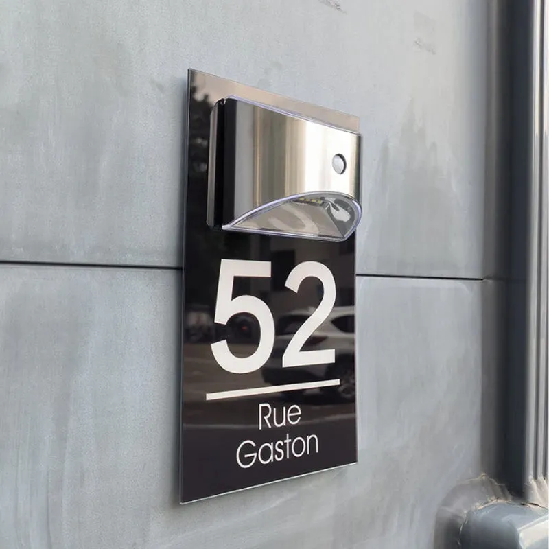 Solar-Powered Address Number Sign