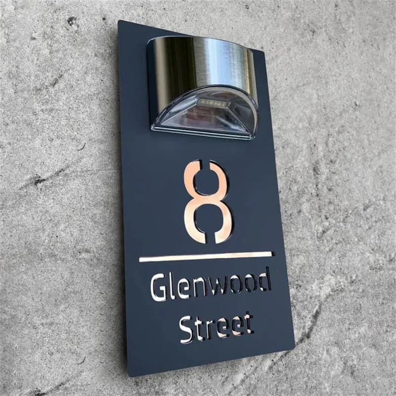 Solar-Powered Address Number Sign