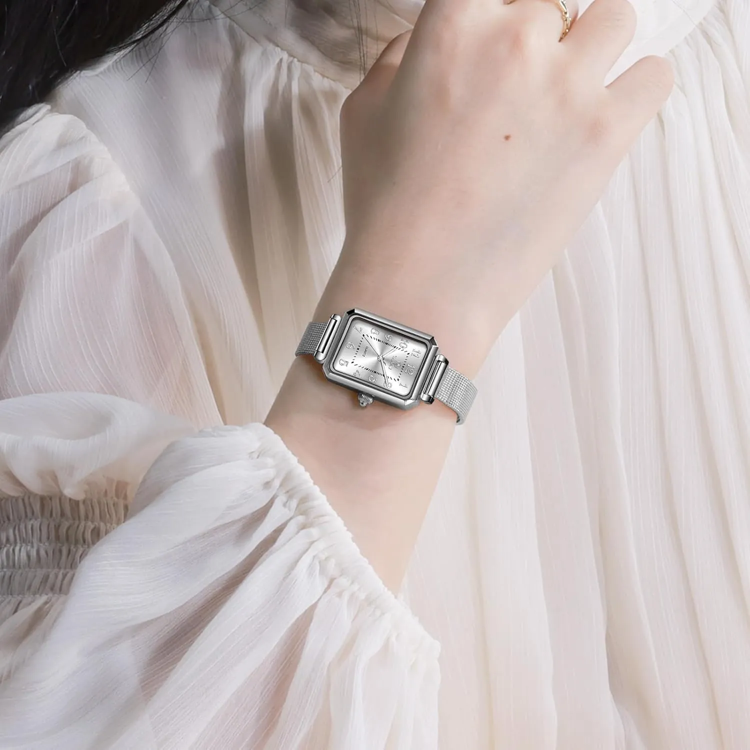 Watches for Women Vintage Luxury Dainty Slim Dress Waterproof Stainless Steel Women Watch for Small Wrist Fashion Business Mesh Bracelet Women's Wrist Watches