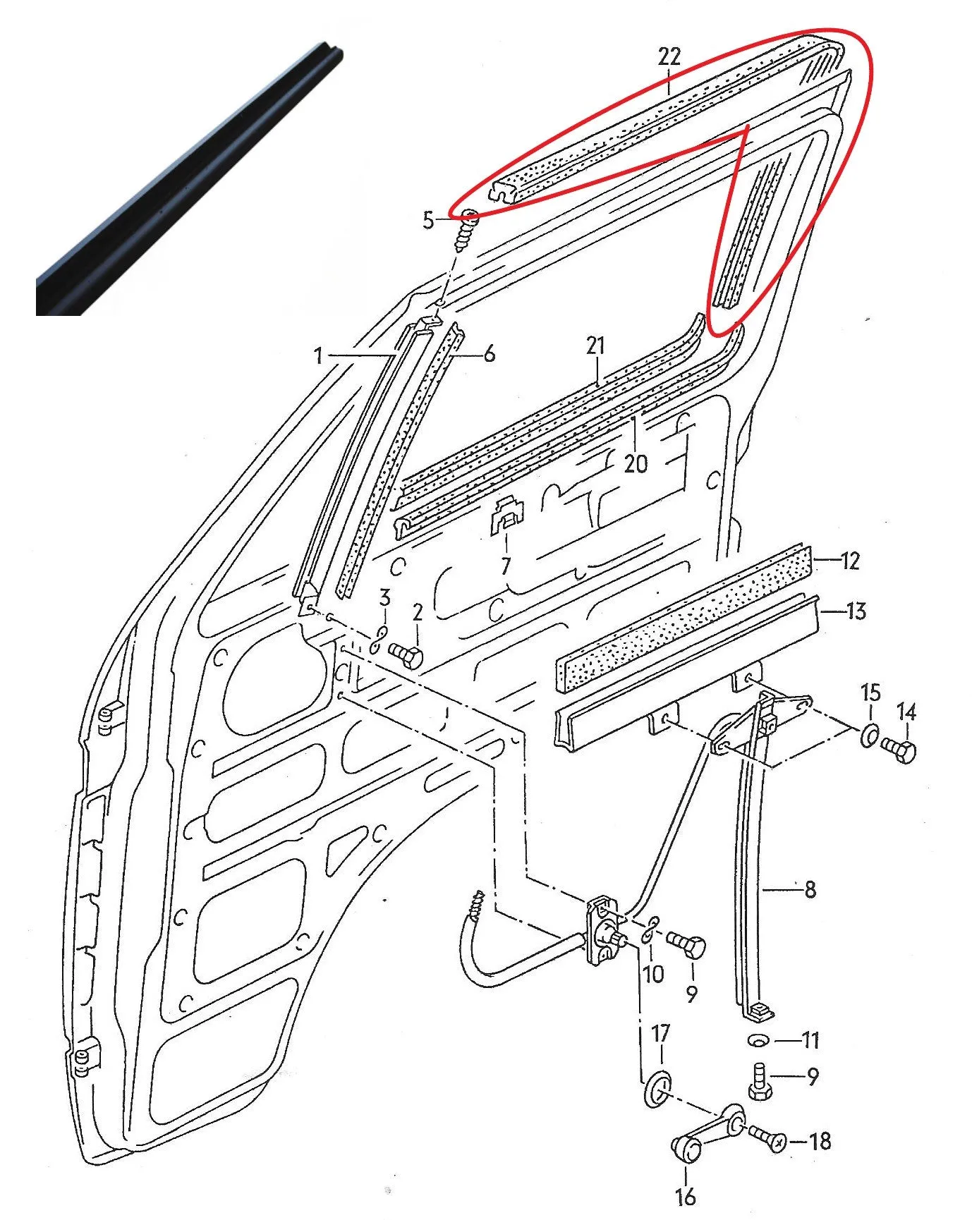 Window Seals Front Door T3