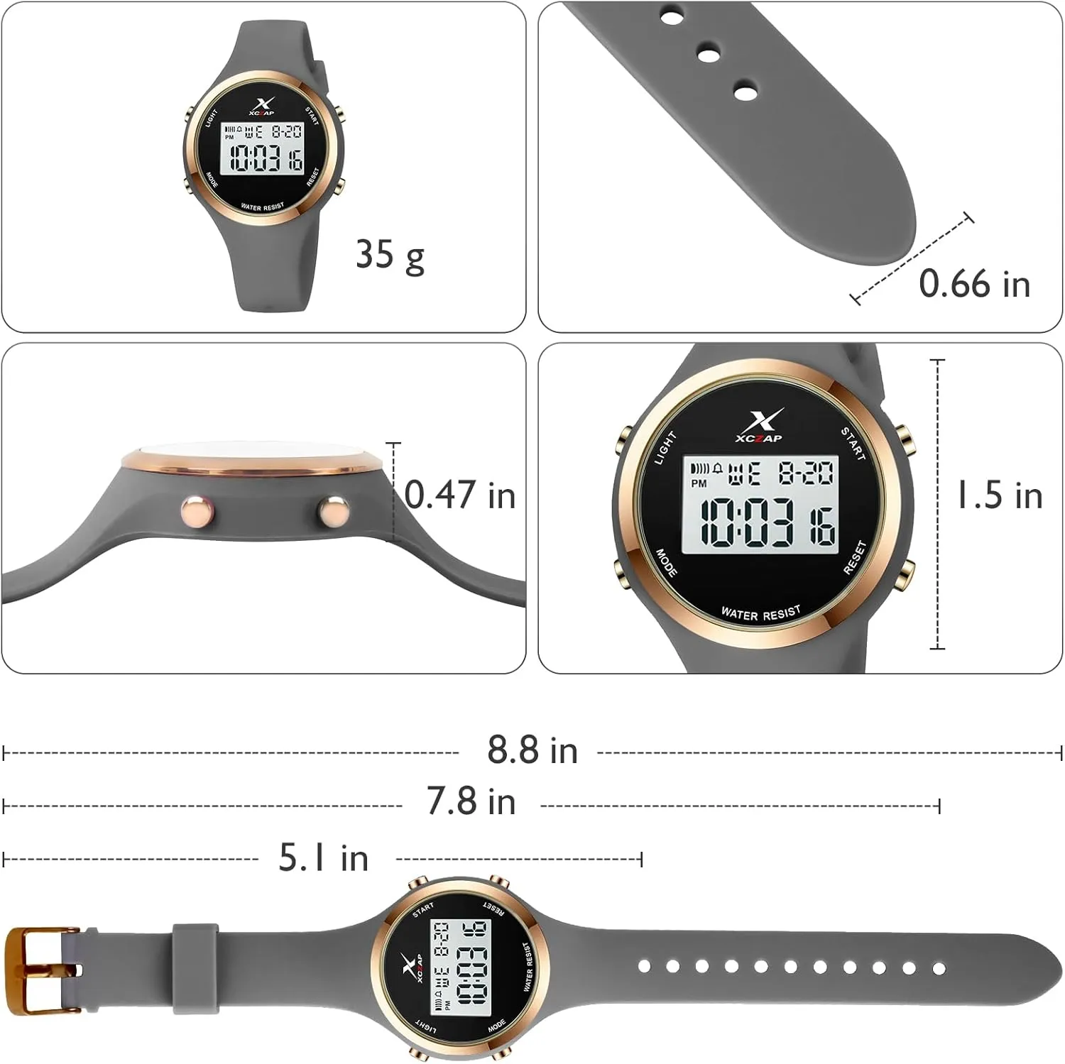 Women LED Display Elecreonic Watch Fashion Chrono Alarm Digital Clock Woman Outdoor Sport Wirstwatch