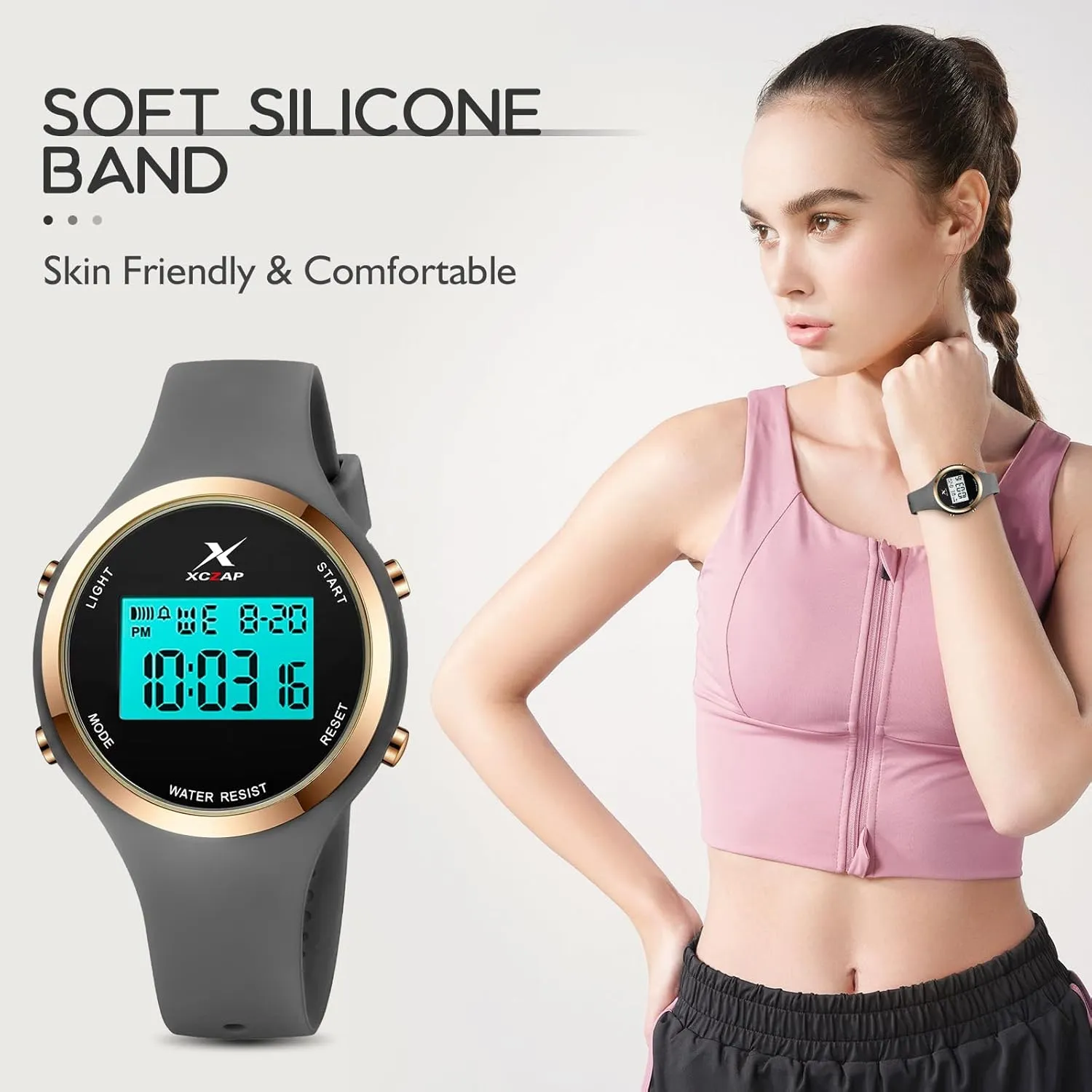 Women LED Display Elecreonic Watch Fashion Chrono Alarm Digital Clock Woman Outdoor Sport Wirstwatch